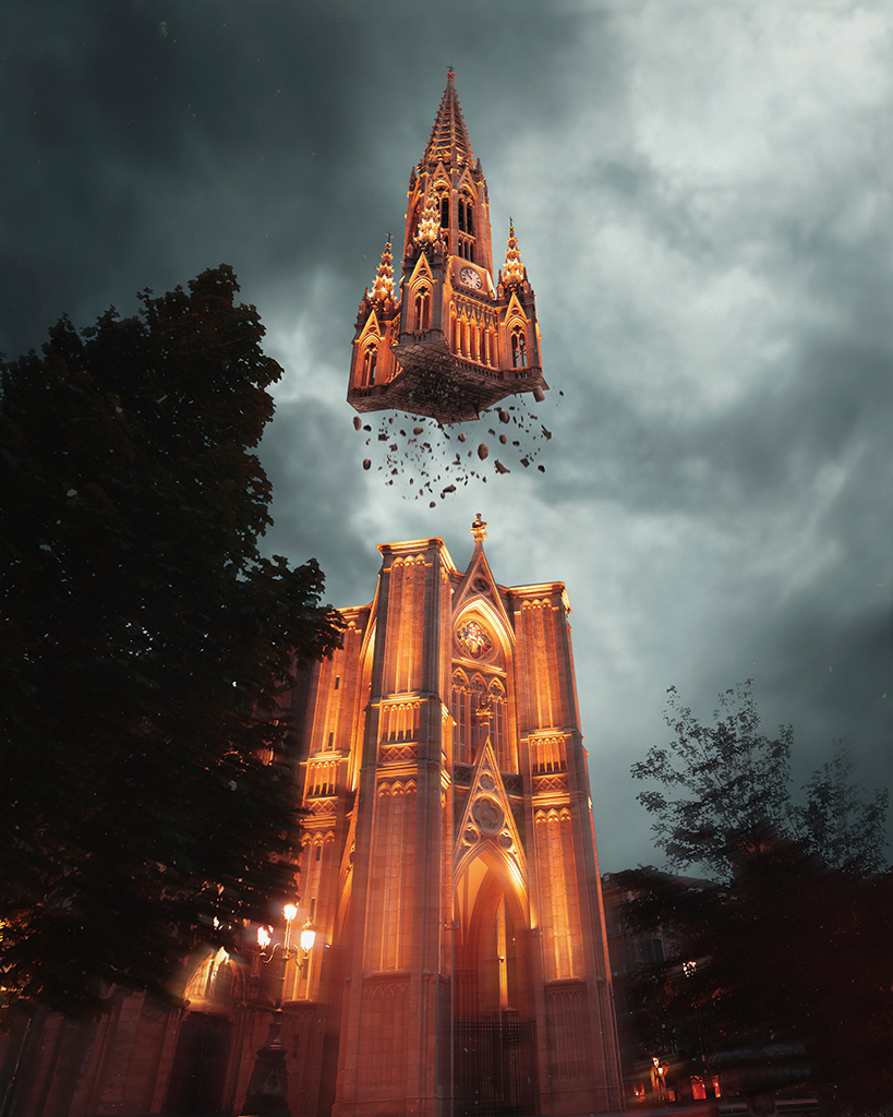 Retoque fotográfico de la Catedral de San Sebastián realizado por fotógrafo publicitario en Valencia